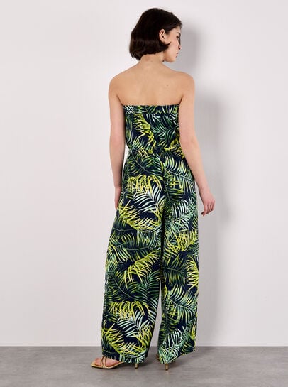 Bandeau Leaf Wide Leg Jumpsuit