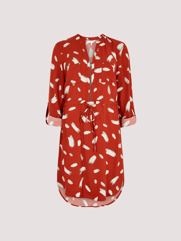 Utility Mini Dress , Rust, large