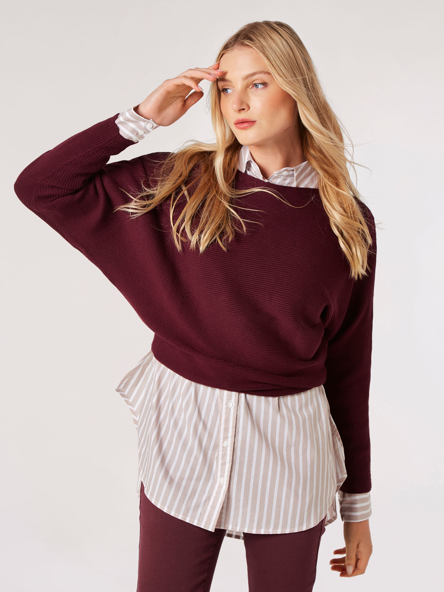 Womens burgundy sales jumper uk