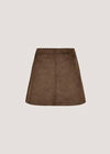 Suedette A-Line Mini Skirt, Brown, large