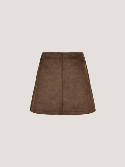 Suedette A-Line Mini Skirt
