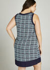 Tribal Tile Print Tunic Dress +, Aqua - Turquoise, large