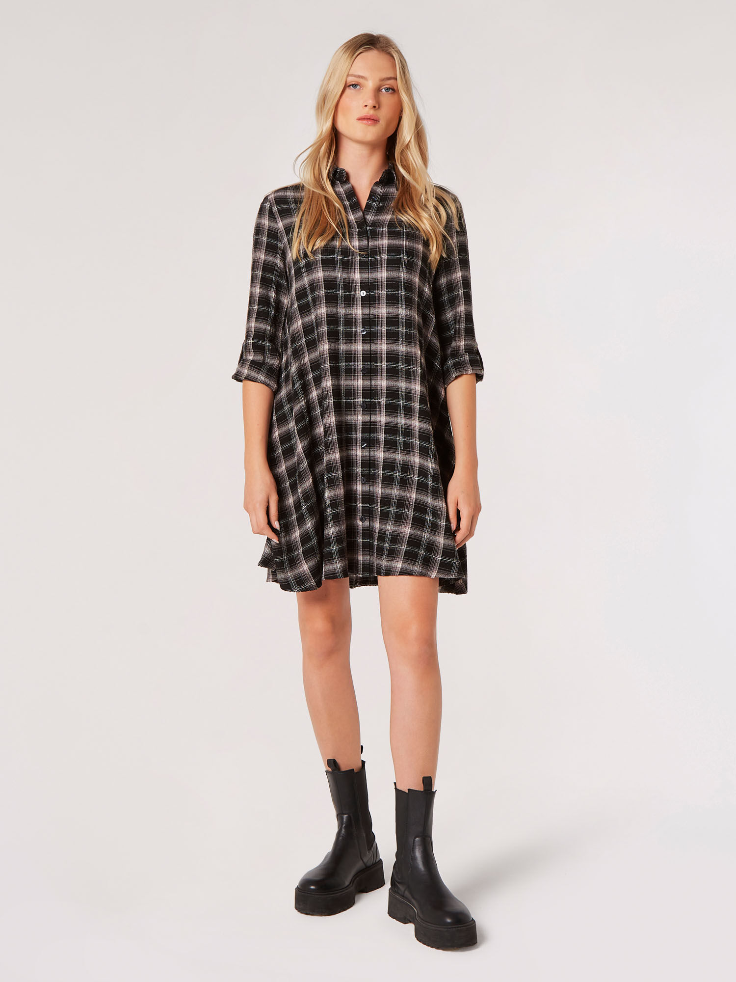 Checked shirt sales dress uk
