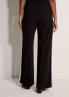 Jersey Crepe Stripe Wide-Leg Trousers, Black, large