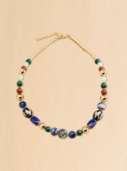 Multi Stone Beaded Necklace