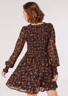 Ditsy Floral Smocked Mini Dress, Burgundy, large