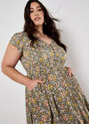 Ditsy Floral Maxi Dress, Khaki, large
