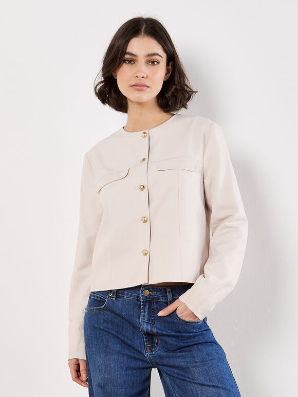 Tailored Lightweight Jacket, Stone, large