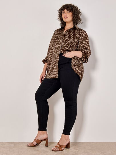 Curve Retro Diamond Satin Shirt