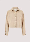 Linen Crop Jacket, Stone, large