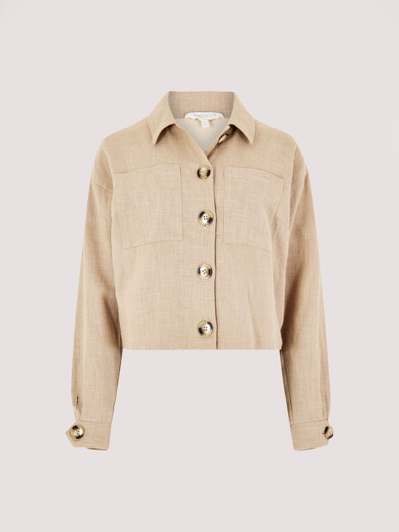 Linen Crop Jacket | Apricot Clothing