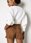 Suede Lined Micro Shorts, Brown, large