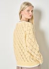 Pointelle Knit Blanket Stitch Jumper, Yellow, large