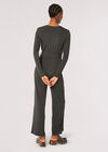 Teardrop Wrap Jersey Jumpsuit, Green, large