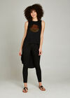 Black Sequin Sun Extreme High Low Vest, Black, large