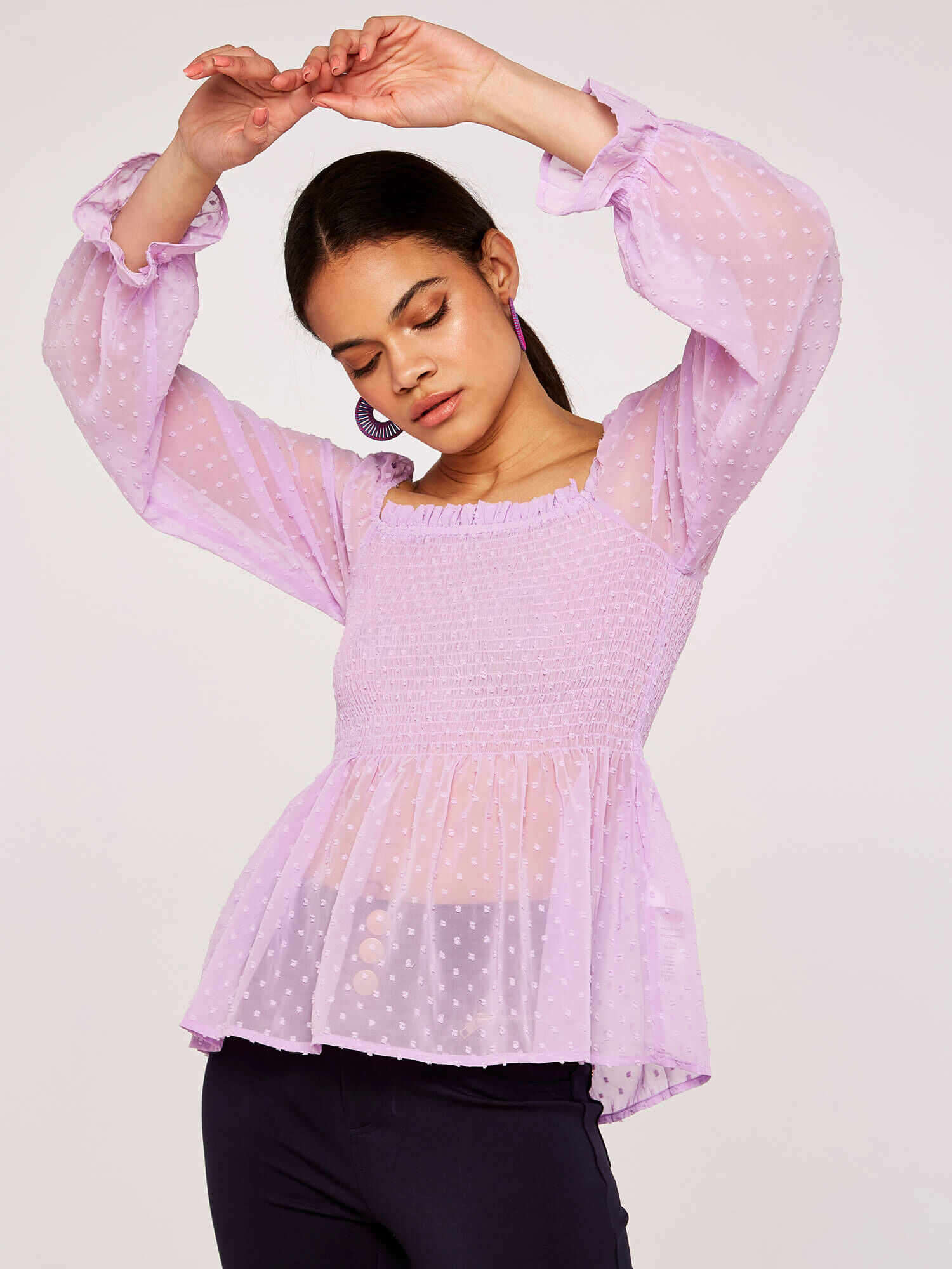 ruffle smock top