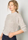 Sequin Fisherman Knit Jumper, Cream, large