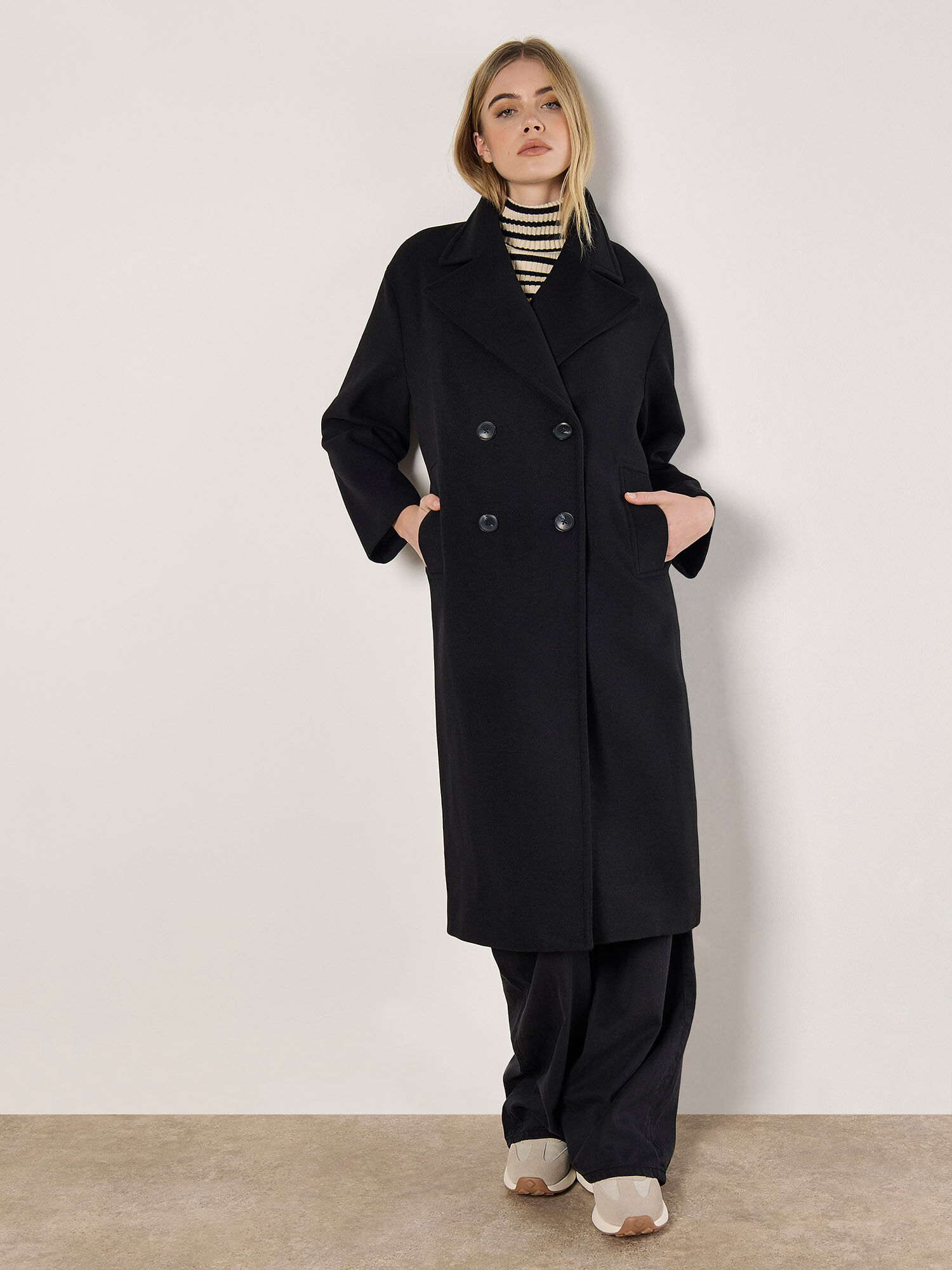 Oversized Tailored Boyfriend Coat Apricot Clothing