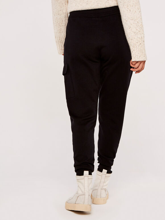 Knitted Cargo Jogger, Black, large