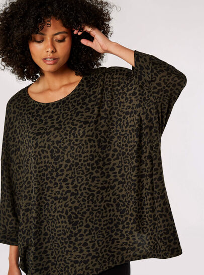 Leopard Oversized Waterfall Top