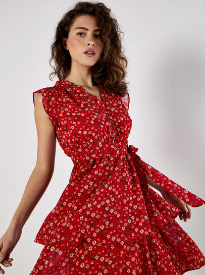 Ditsy Floral Chiffon Mini Dress