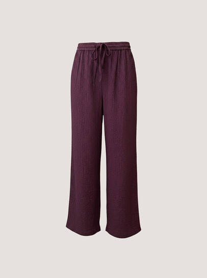 Crinkle-Textured Wide-Leg Joggers