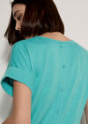 Button Back Textured T-Shirt, Blue, large