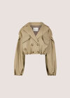 Cropped Trench Coat, Stone, large