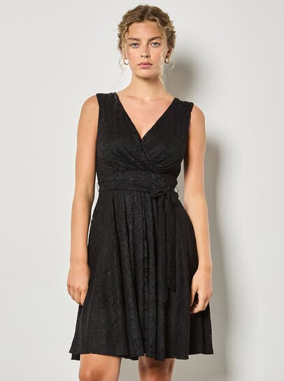 Floral Lace Fit And Flare Mini Dress