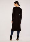 Ribbed Longline Cardigan, Black, large