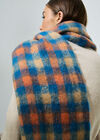 Gingham Check Soft Scarf, Blue, large