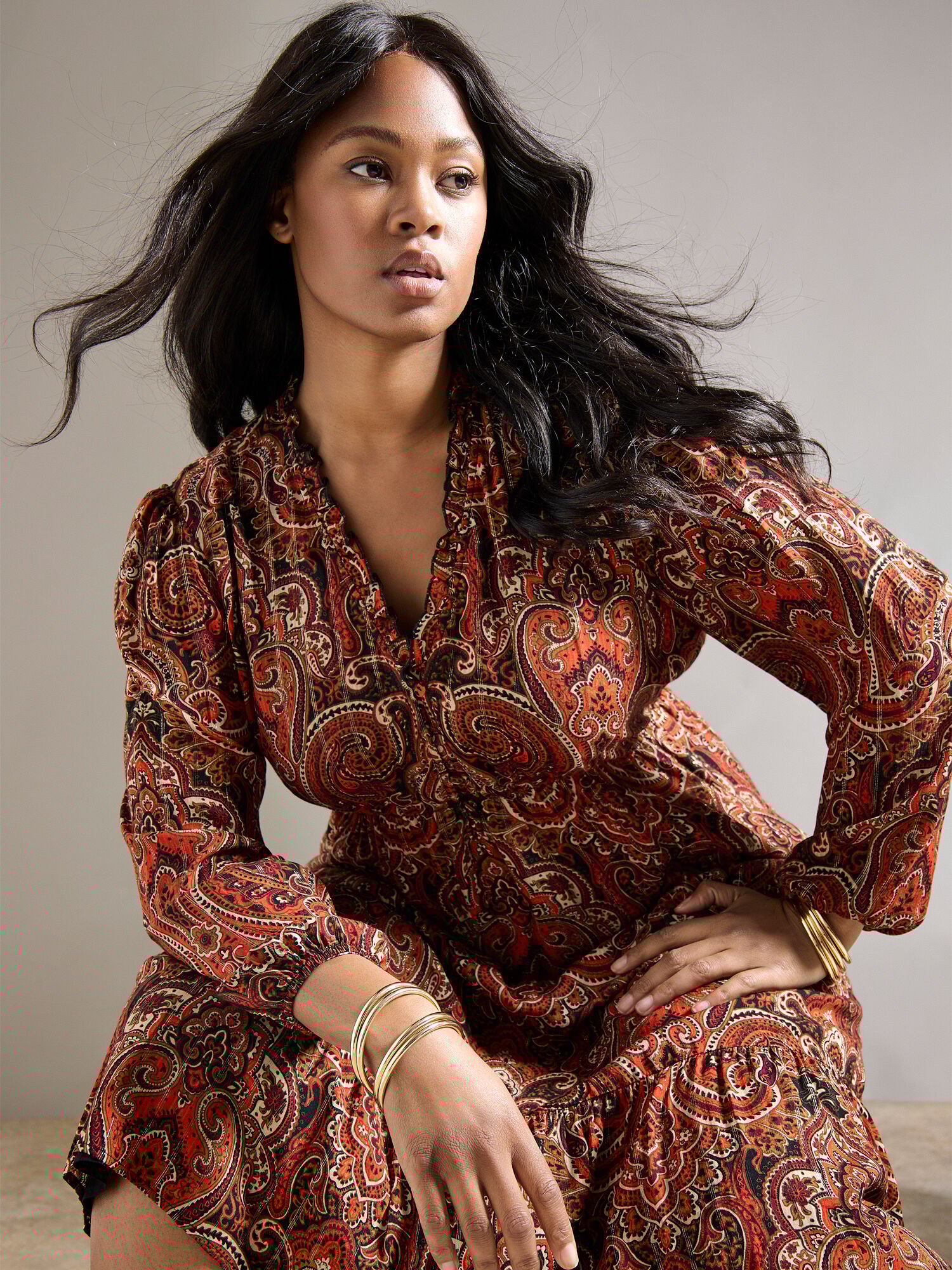 Midi dress rust online