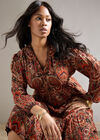Curve Paisley Shimmer Midi Dress, Rust, large