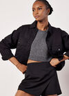 Tailored Woven Mini Skort, Black, large