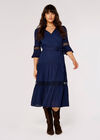 Self Check Crochet Midi Dress, Navy, large