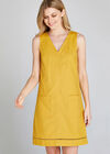 Lattice Edge Shift Dress, Mustard, large