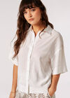 Subtle Sheen Boxy Shirt, Cream, large