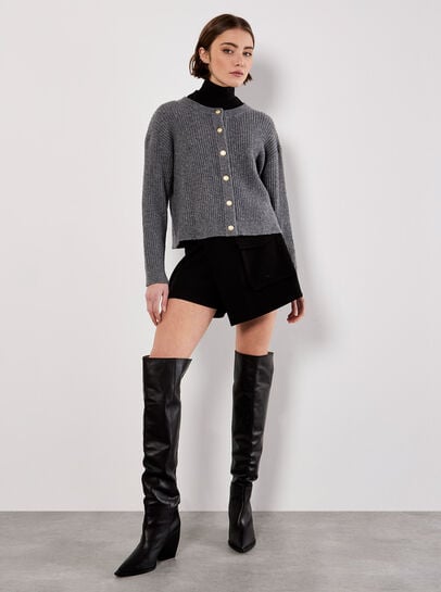 Soft Ribbed Knit Cardigan