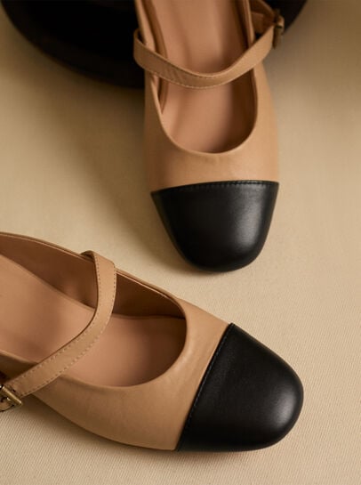 Leather Slip On Mary Jane Shoes