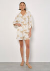Embroidered Palm Tree Shorts, Cream, large