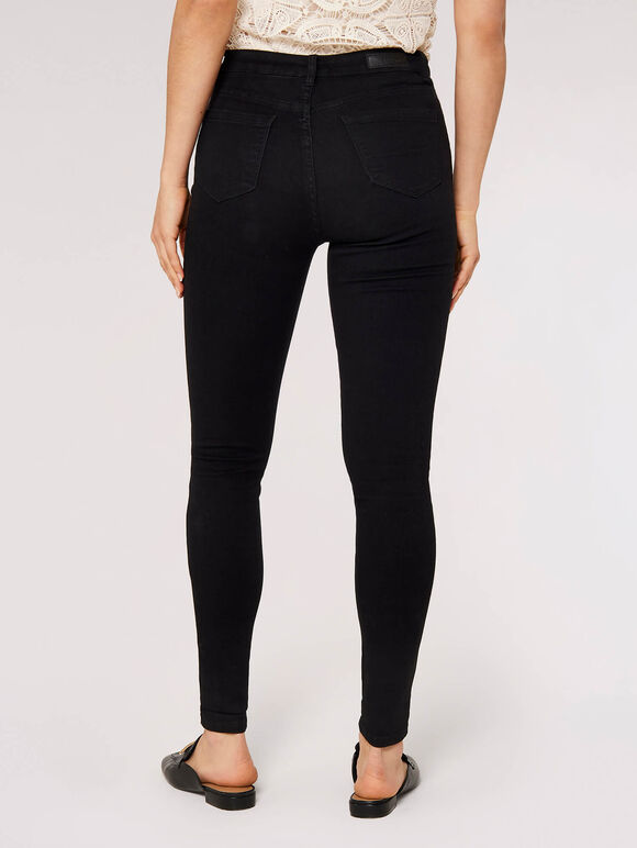 Mid-rise Skinny Jeans, Black, large