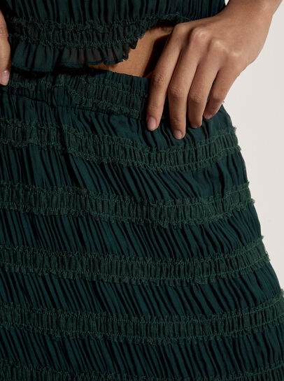 Ruched Chiffon Maxi Skirt