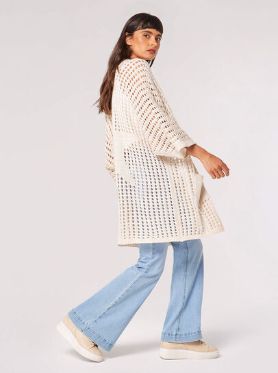 Star Motif Open Knit Cardigan