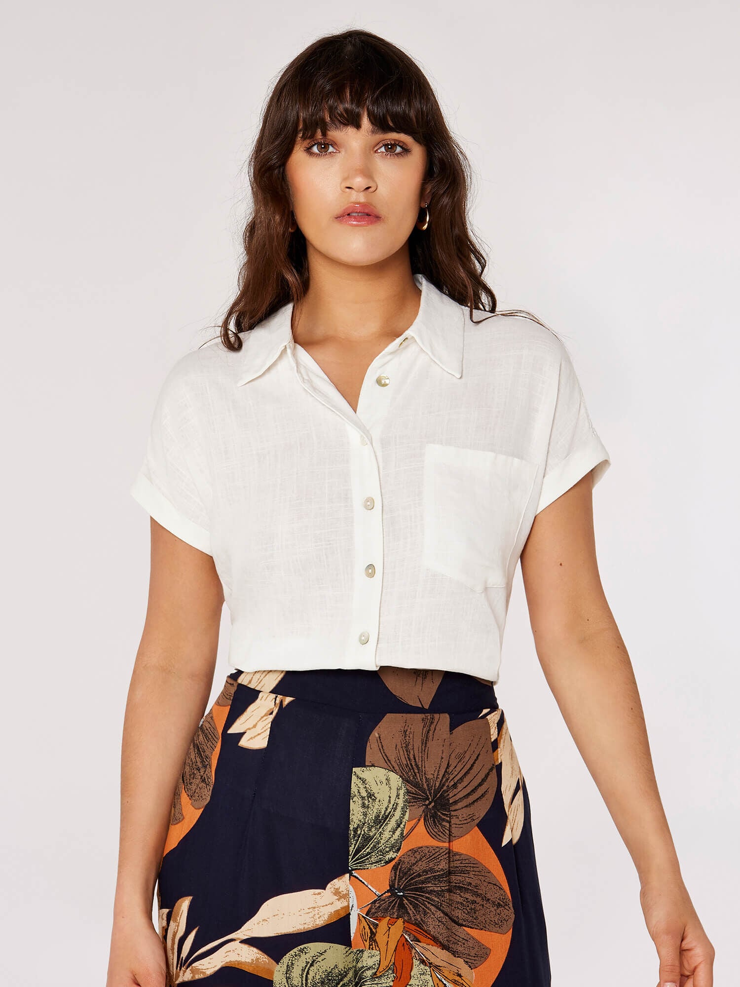 Linen Button Top | Apricot Clothing