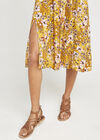 Summer Floral Bardot Midi Dress, Mustard, large