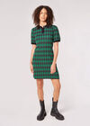 Knitted Argyle Mini Dress, Green, large