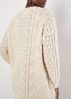 Cable Knit Oversized Jumper Mini Dress, Stone, large