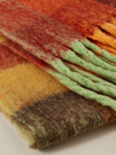 Colour Block Check Square Scarf