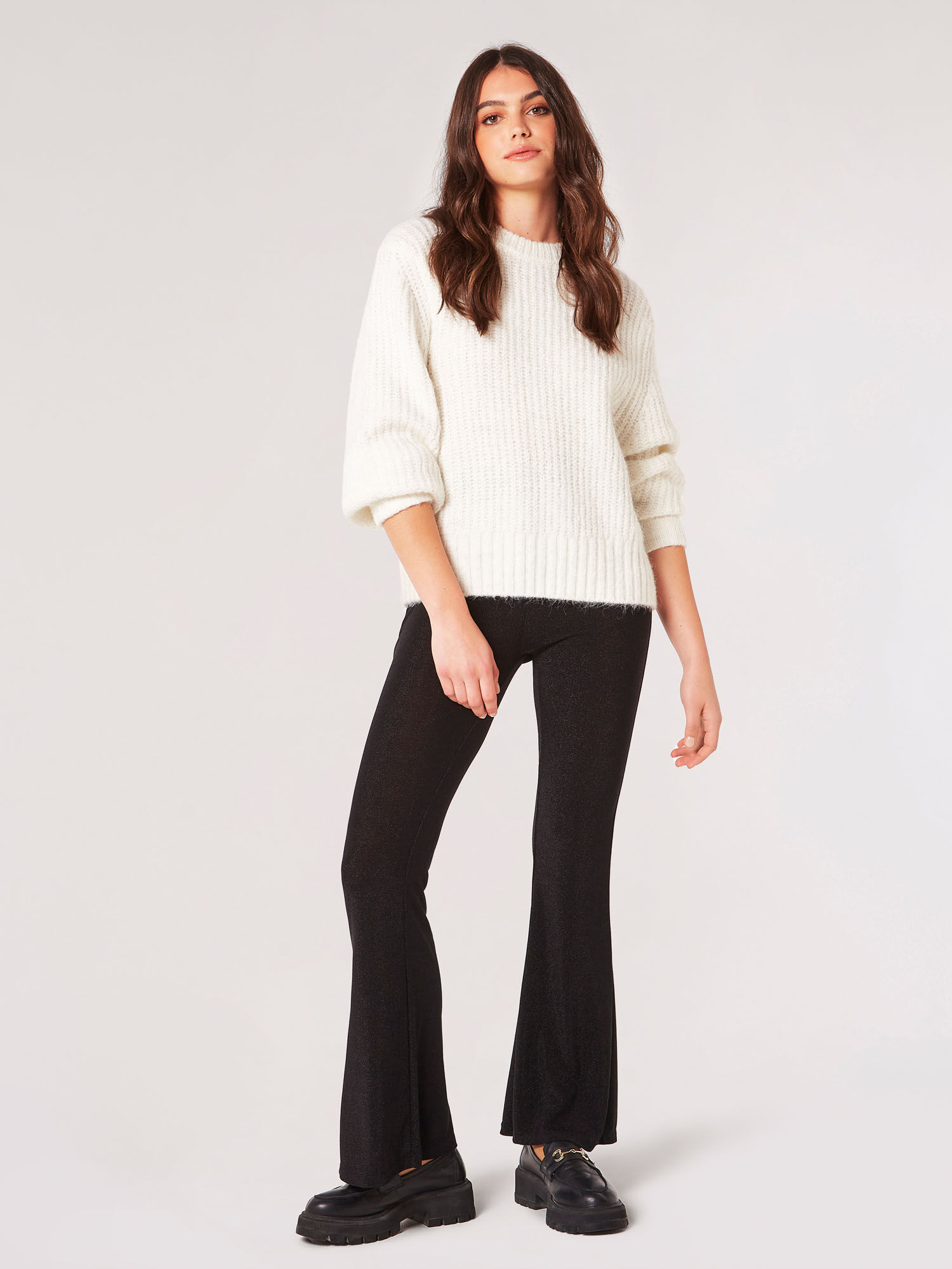 Metallic Sparkle Jersey Flares | Apricot Clothing