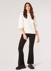 Metallic Sparkle Jersey Flares, Black, large